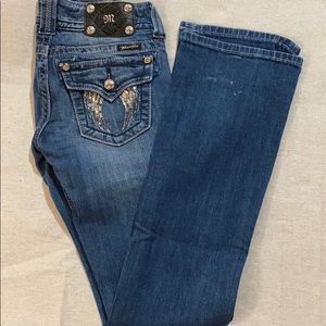 Miss Me Sequined Angel Wings Denim Jeans